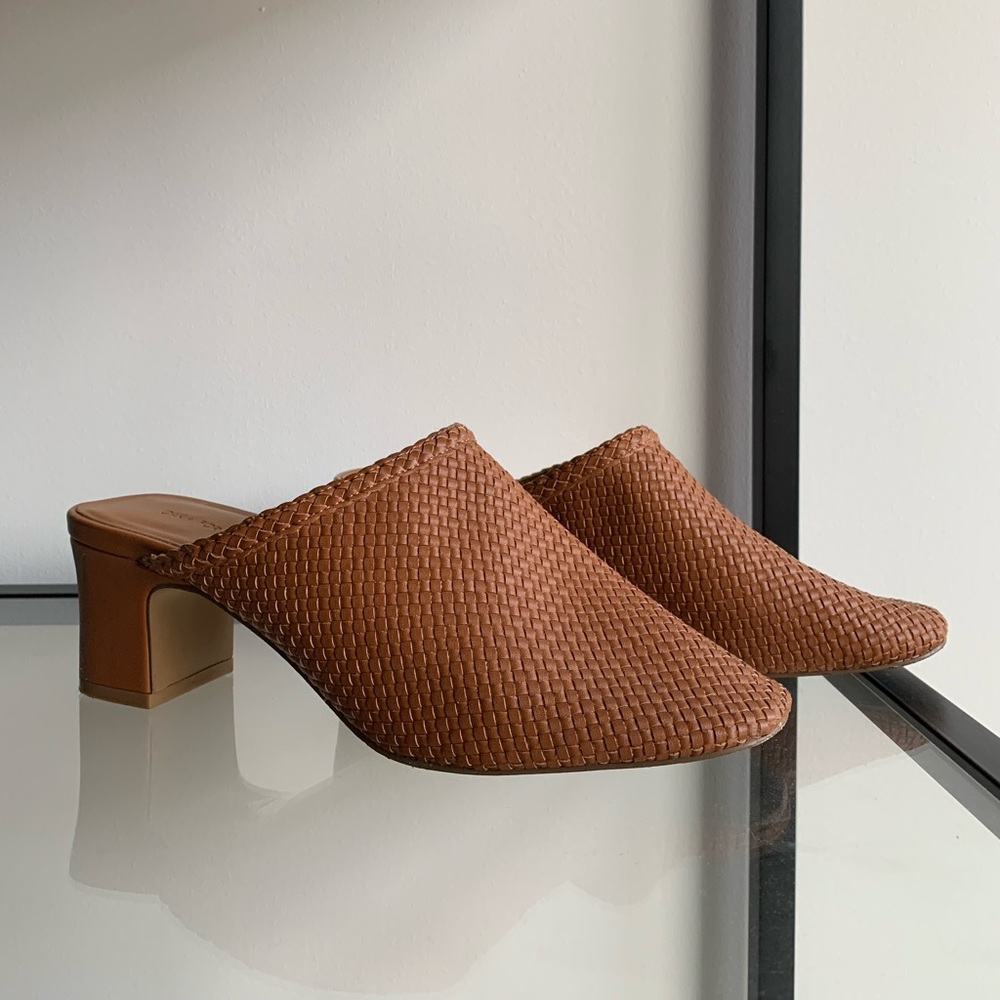 EUC OAK + FORT woven heeled mule
